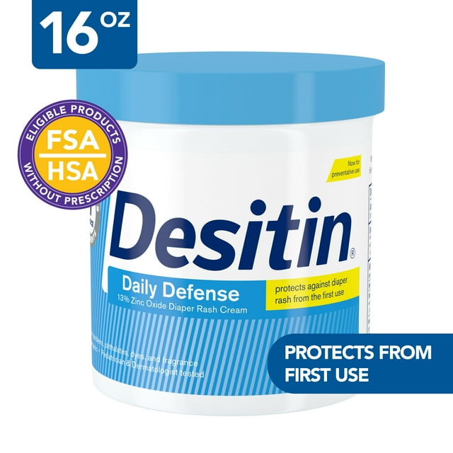 Desitin Daily Defense Baby Diaper Rash Cream, Butt Paste with 13% Zinc Oxide, 16 oz Desitin