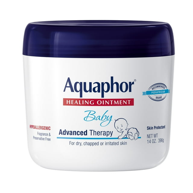 Aquaphor, Baby Healing Ointment, Advanced Therapy Skin Protectant, Infant Diaper Rash, 14 oz, Jar Aquaphor