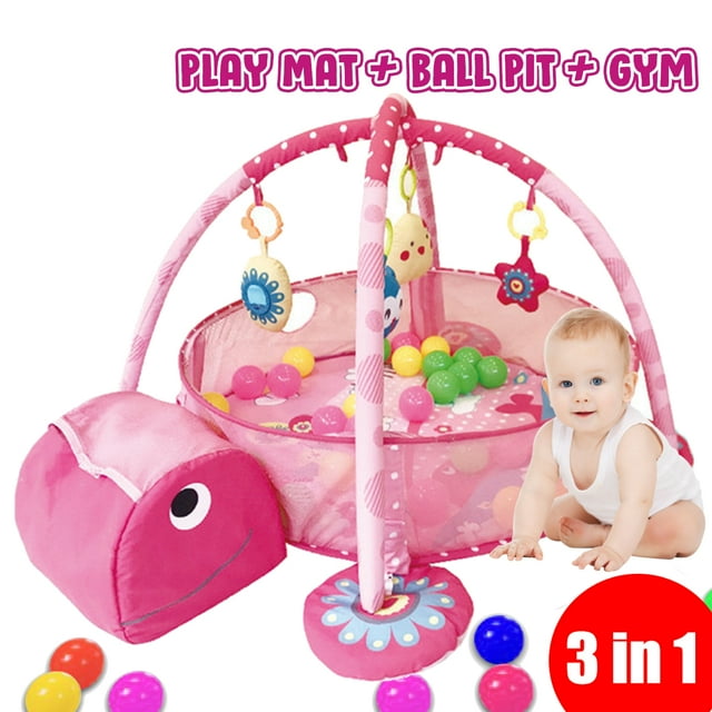 TEAYINGDE 3-in-1 Baby Gym and Play Mat, Baby Activity with Ocean Ball Sensory Toys, 0-36 Months Visit the TEAYINGDE Store