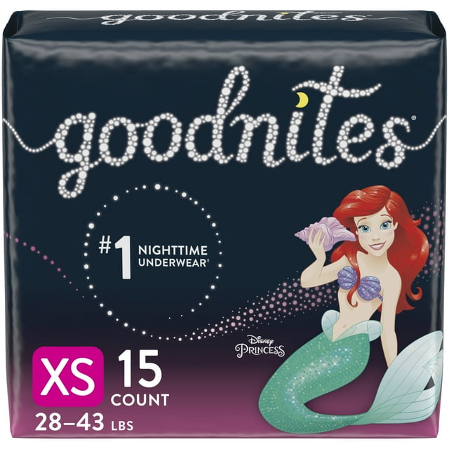 Goodnites Girls' Nighttime Bedwetting Underwear, XS (28-43 lb.), 15 Ct GoodNites