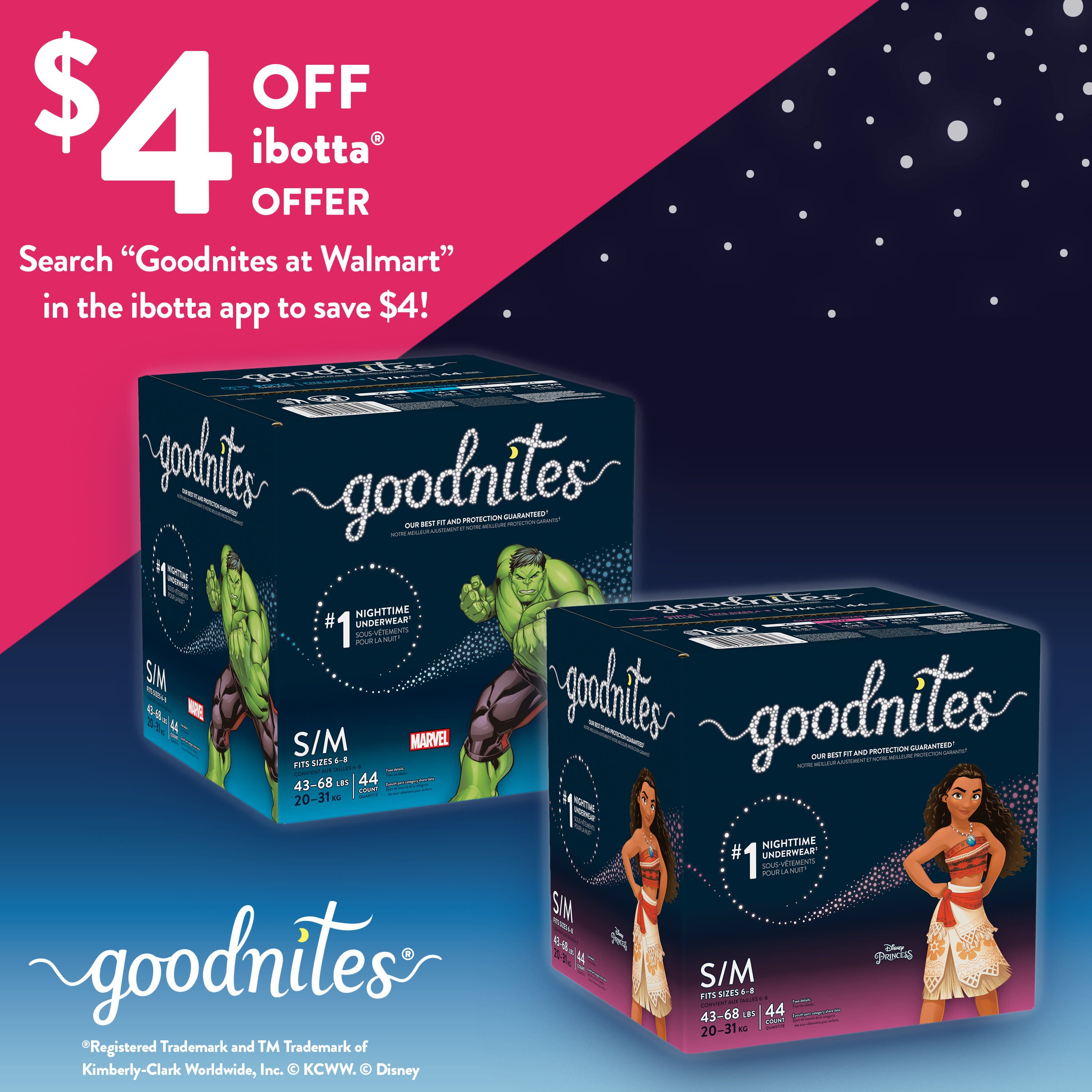 Goodnites Girls' Nighttime Bedwetting Underwear, XS (28-43 lb.), 44 Ct GoodNites