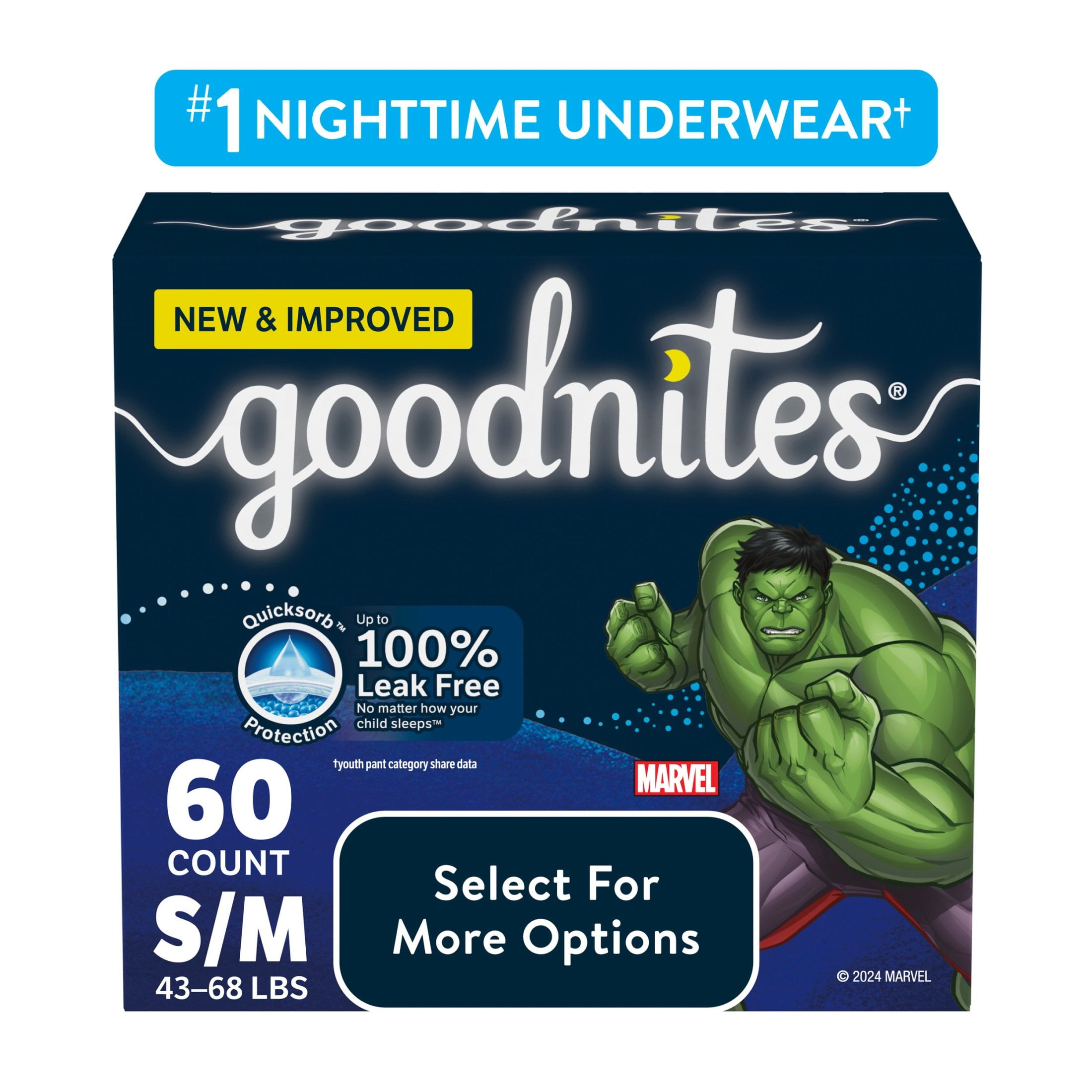 Goodnites Bedwetting Underwear for Boys, S/M (43-68 lbs), 14 Ct (Select for More) GoodNites