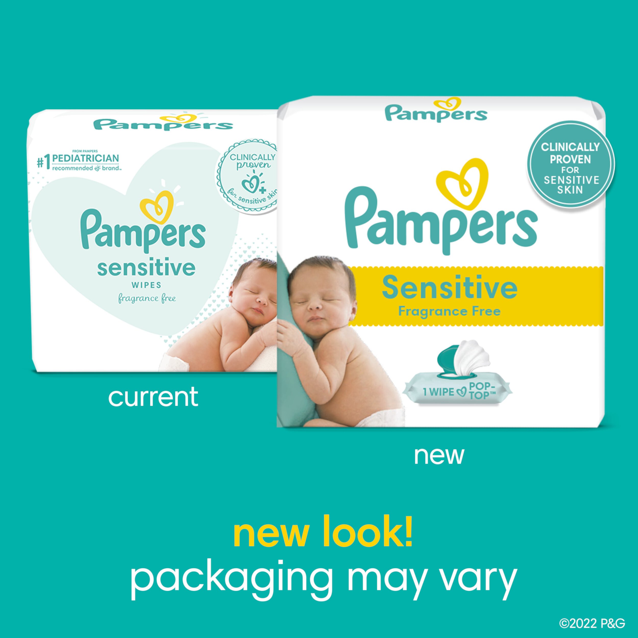 Pampers Toallitas Húmedas para Bebés Sensitive, sin Perfume, 7 Packs de Pop-Top, 392 Unidades Pampers