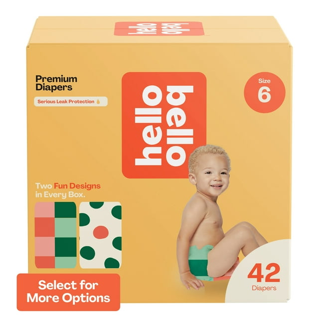 Hello Bello Premium Baby Diapers, Toddler Size 6, 42 Count (Select for More Options) Hello Bello