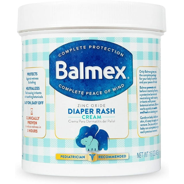 Balmex Complete Protection, Zinc Oxide Diaper Rash Cream, 16oz, 5-Pack Balmex