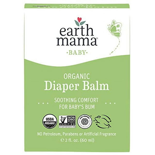 Organic Diaper Balm by Earth Mama Safe Calendula Cream to Soothe and Protect Sensitive Skin, Non-GMO Project Verified, 2-Fluid Ounce Visit the Earth Mama Store