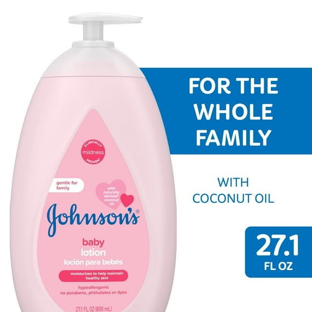 Johnson's Moisturizing Pink Body Lotion for Baby and Toddler with Coconut Oil, 27.1 oz Visit the Johnson's Store