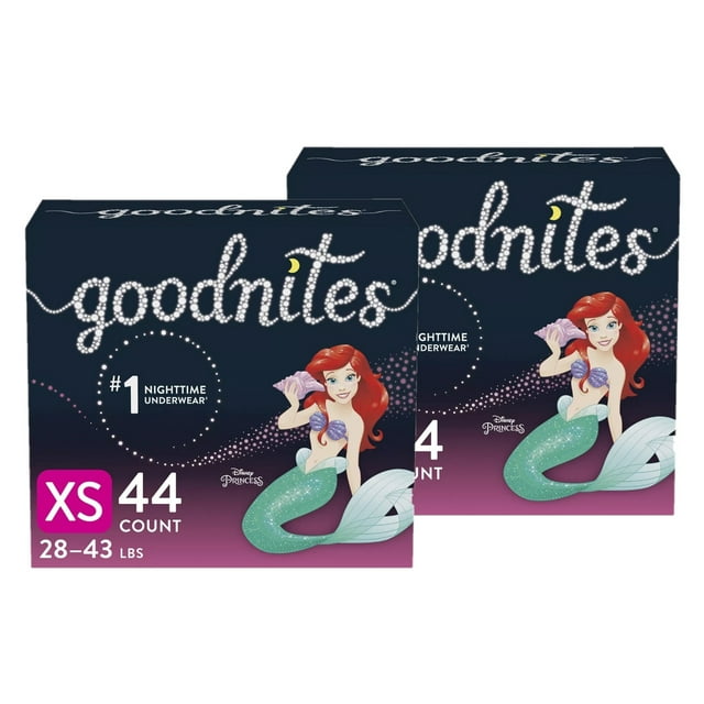 GoodNites Bedtime Bedwetting Underwear for Girls, Size XS, 88 ct. GoodNites