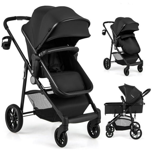 Babyjoy 2 In 1 Foldable Baby Stroller Kids Travel Newborn Infant Buggy Pushchair Black Visit the Costway Store