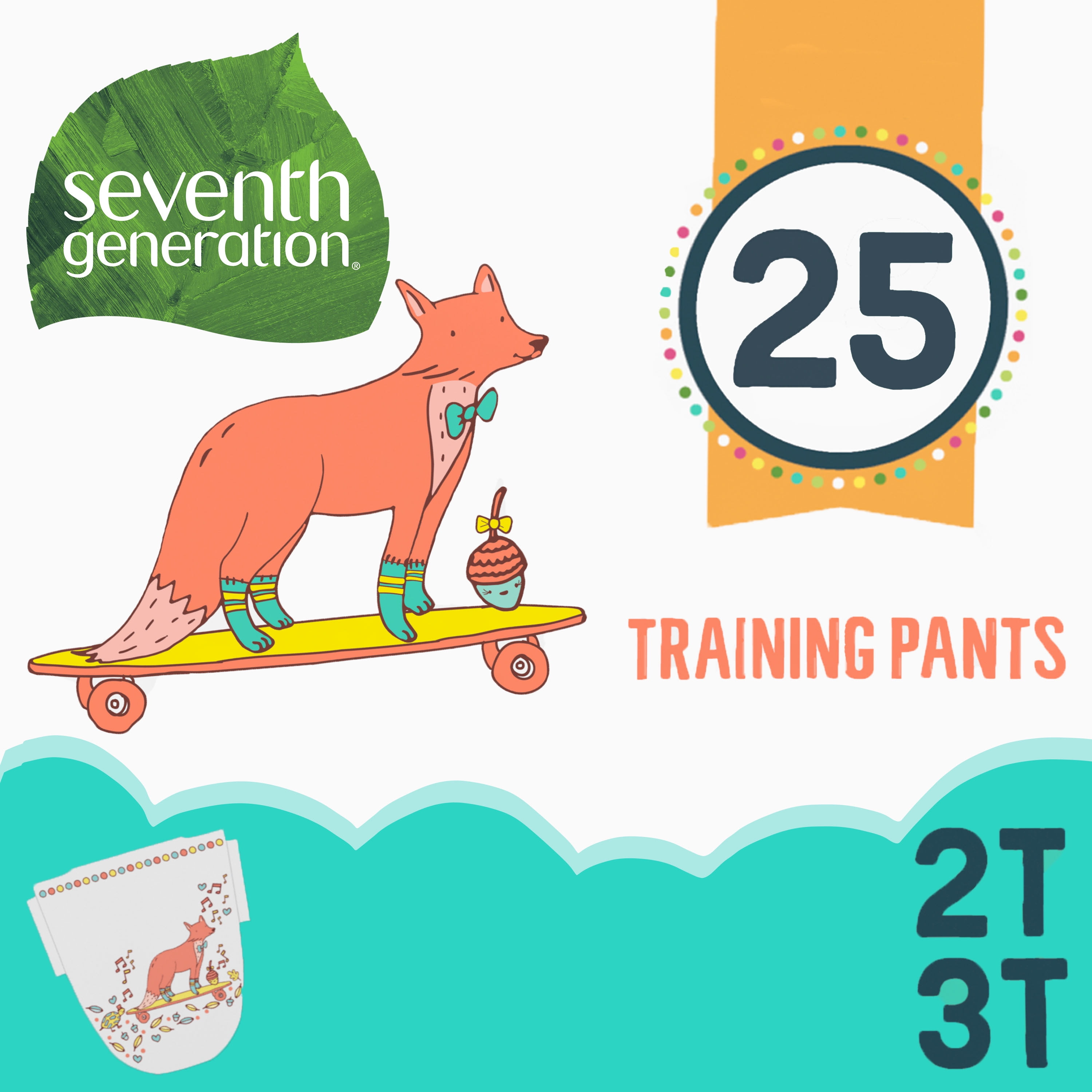 Seventh Generation Potty Training Pants, Free & Clear, Size 3T/4T (Large), 32-40 lbs, 22 count Package Seventh Generation