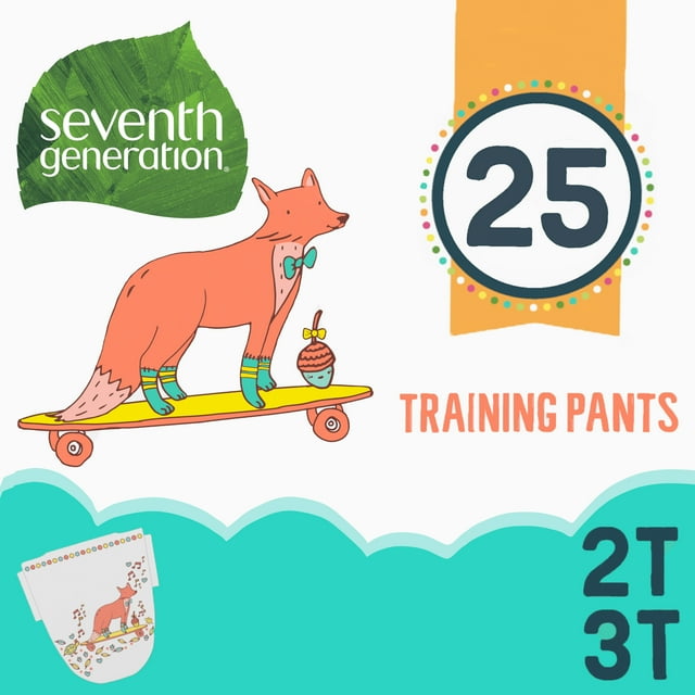 Seventh Generation Free & Clear Unisex Potty Training Pants, 2T-3T (M), 25 Count Seventh Generation