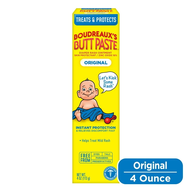 Boudreaux's Butt Paste Original Diaper Rash Cream, Ointment for Infant, 4 oz Tube Visit the Boudreaux's Butt Paste Store