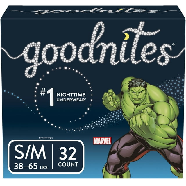 Goodnites Boys' Bedwetting Underwear, S/M, 32 Ct GoodNites