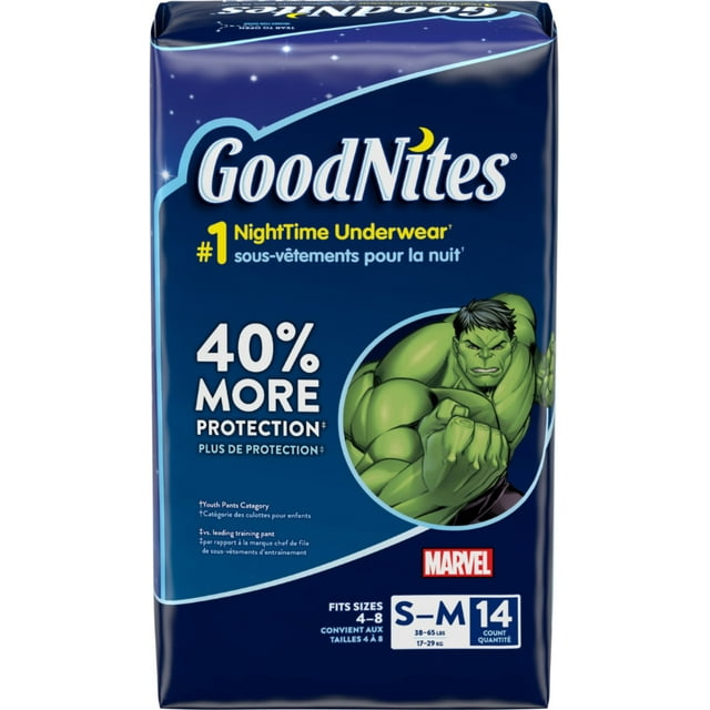 GoodNites Marvel Limited Edition Boy's Bedtime Underwear, Size Small/Medium 14 ea (Pack of 3) GoodNites