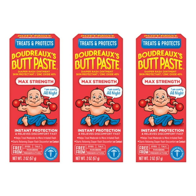 Boudreaux's Ungento para Rozaduras de Pañal Maximum Strength Butt Paste, 2 oz (Pack - 3) Visit the Boudreaux's Butt Paste Store