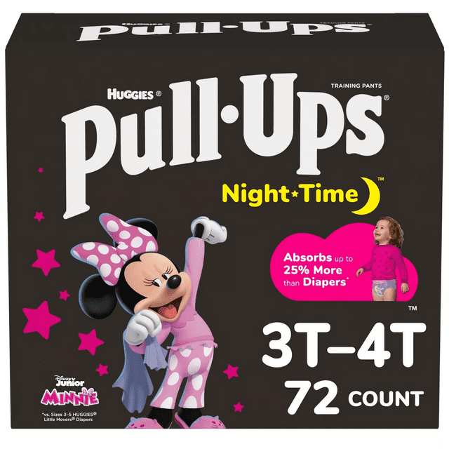 Pull-Ups Girls' Night-Time Training Pants, 3T-4T, 72ct Pull-Ups