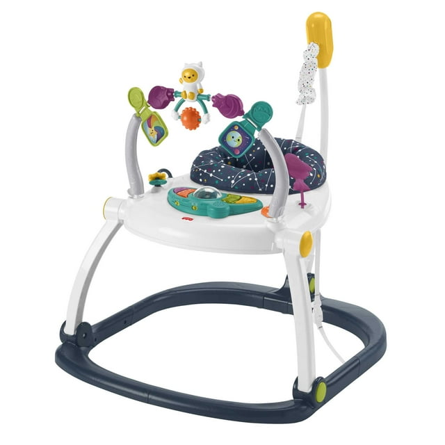 Fisher-Price Baby Bouncer Activity Center Jumperoo SpaceSaver with Lights & Sounds, Astro Kitty Visit the Fisher-Price Store