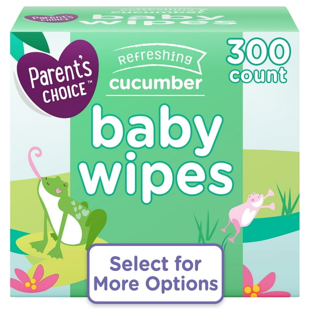 Parent's Choice Cucumber Scent Baby Wipes, 300 Count (Select for More Options) Parent's Choice