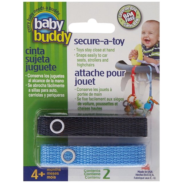 Baby Buddy Secure-A-Toy Toy Straps, 2pk Navy/Blue Baby Buddy