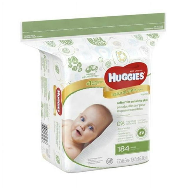 Kimberly-Clark  Baby Wipes with Aloe Unscented Huggies Natural Care&#44; Pack of 184 - 3 Packs per Case Kimberly-Clark