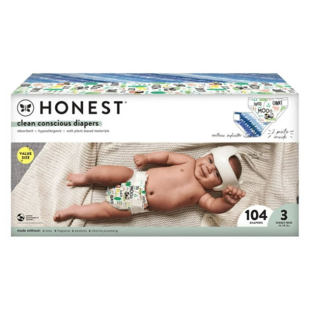 The Honest Company Clean Conscious Baby Diapers, Size 3, 104 ct The Honest Company