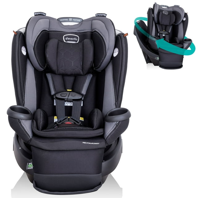 Revolve360 Extend All-in-One Rotational Car Seat with Quick Clean Cover (Revere Gray) Visit the Evenflo Store