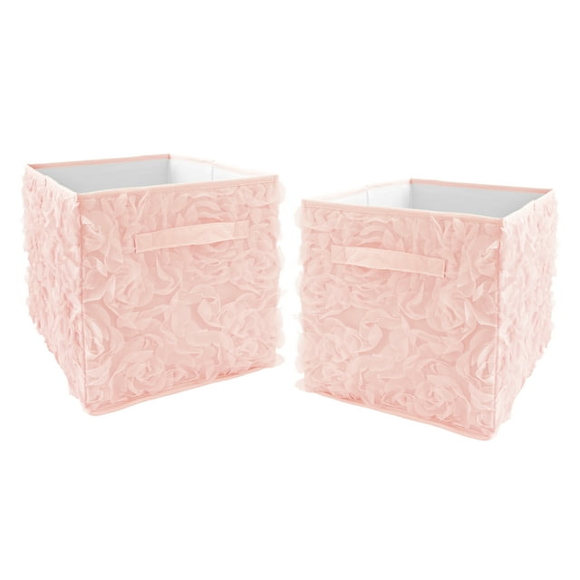 Pink Floral Rose Fabric Storage Bin (Set of 2) by Sweet Jojo Designs Sweet Jojo Designs