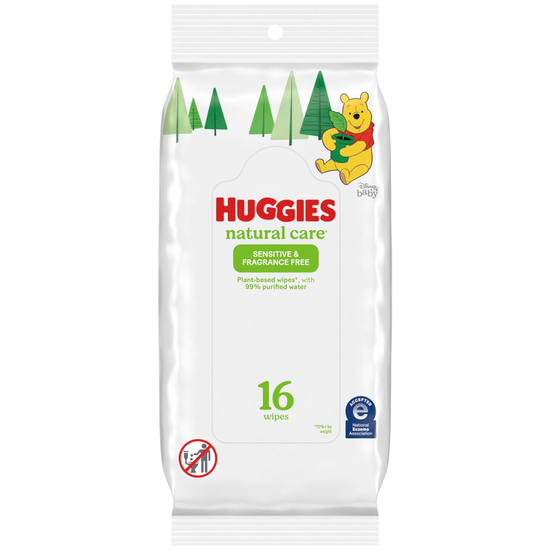 (5 pack) Huggies Natural Care Sensitive Baby Wipes, Unscented, 1 Soft Pack (16 Wipes Total) (Select for More) Huggies