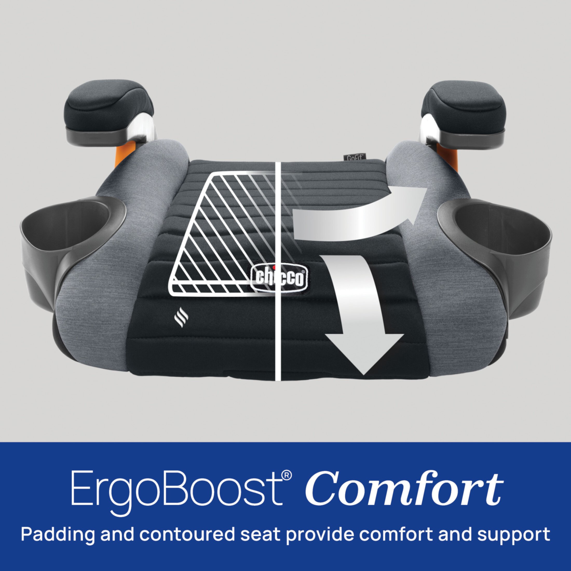 Chicco GoFit ClearTex Backless Booster Car Seat - Reef (Navy), New Chicco