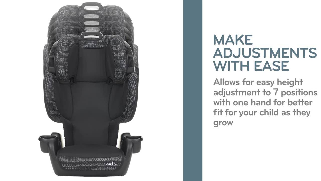 Evenflo GoTime LX Booster Car Seat (Chardon Black), 4 Years + Visit the Evenflo Store