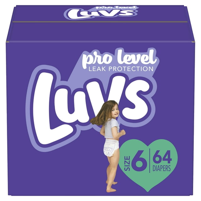 Luvs Pro Level Leak Protection Diapers Size 6 64 Count Luvs