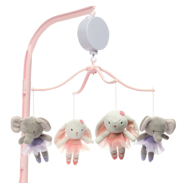 Bedtime Originals Tiny Dancer Musical Baby Crib Mobile - Pink, Animals, Elephant Bedtime Originals