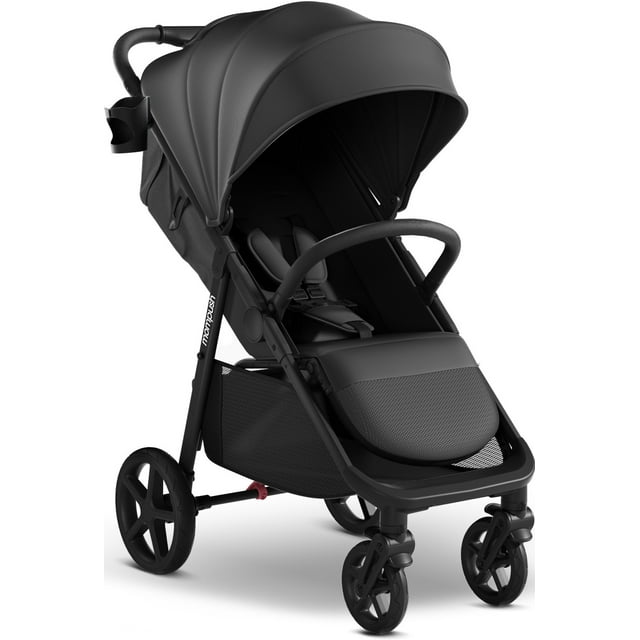 Mompush Nova Baby Stroller, Spacious Seat, Extra-Large UPF 50+ Canopy, Black, 22LB, Unisex Mompush