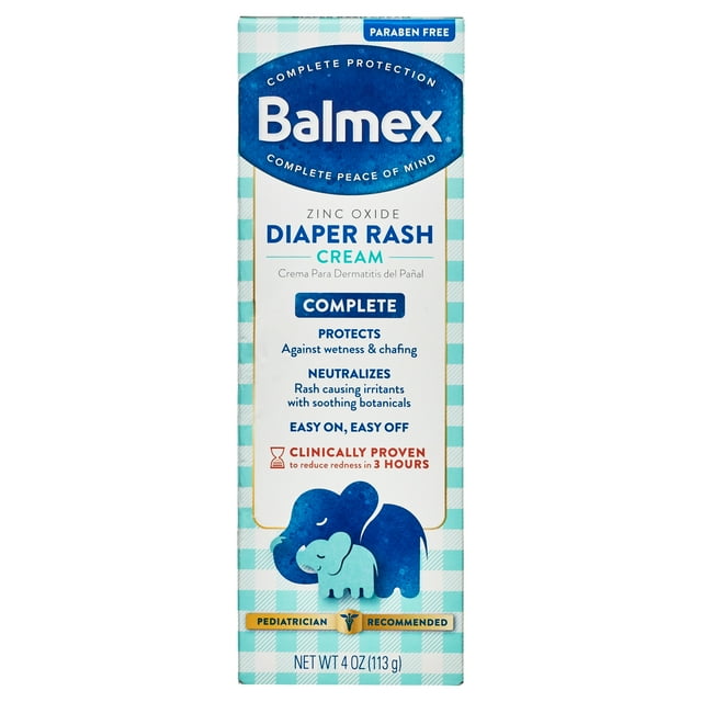 Balmex Complete Protection Baby Diaper Rash Cream with Zinc Oxide & Soothing Botanicals, 4 oz Balmex