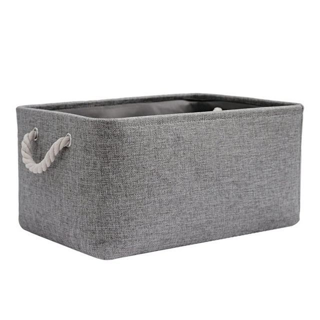 Storage Baskets for Organizing Shelves, Fabric Storage Bins Basket with Handles 14.17"x10.24"x6.3", Gray Aokur