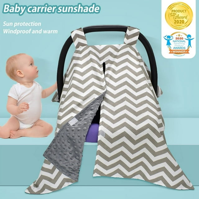 Amerteer Carseat Canopy and Nursing Cover Up with Peekaboo Opening | Large Infant Car Seat Canopy for Girl or Boy | Best Baby Shower Gift for Breastfeeding Moms Amerteer