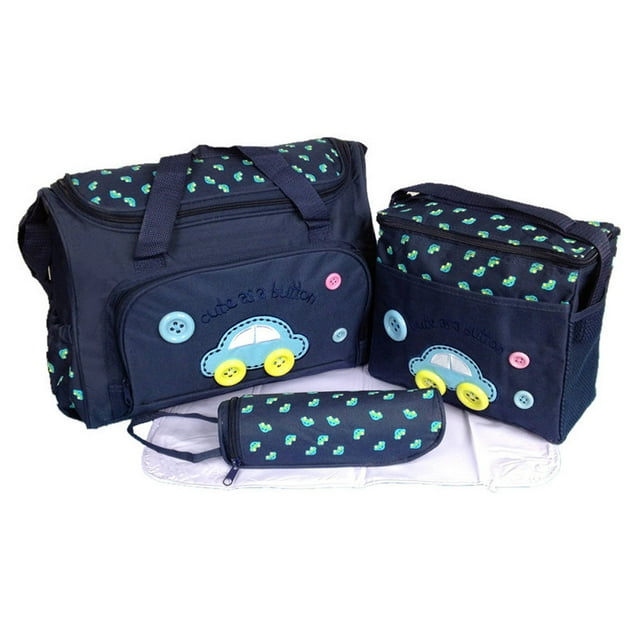 Brandonz 4-in-1 Baby Diaper Bag Set for Mom/Dad - Dark Blue Cars Homemaxs