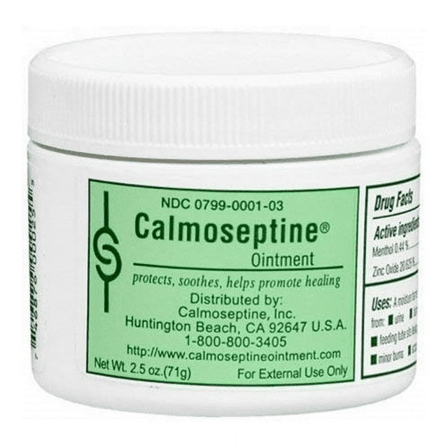 Calmoseptine Diaper Rash Ointment Jar 2.5 Oz 6 Pk | Multipurpose Bacitracin Antibiotic Ointment | Butt Cream | Zinc Oxide Ointment | Rash Cream for Adults | Healing Ointment Itchy Relief Calmoseptine