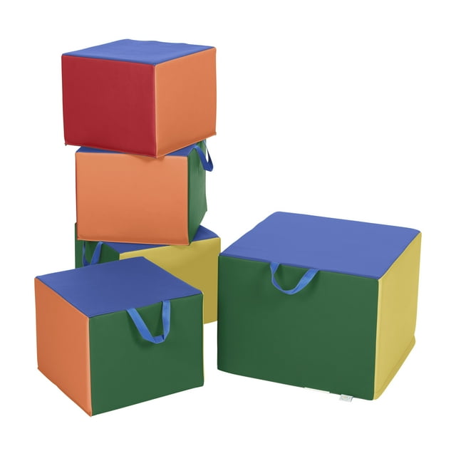 ECR4Kids SoftZone Cozy Cube Seating Set, Assorted, 5-Piece ECR4Kids