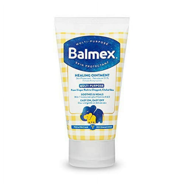 Balmex Multi-Purpose Healing Ointment & Skin Protectant for Diaper Rash and Chafing, with Petrolatum, 7 Moisturizers and Vitamins A&D, Pediatrician Recommended and Paraben-Free, 3.5oz Balmex