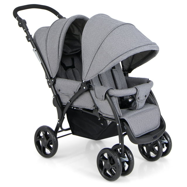 Costway Double Stroller Foldable Baby Twin Lightweight Travel Stroller Infant Pushchair Grey Visit the Costway Store