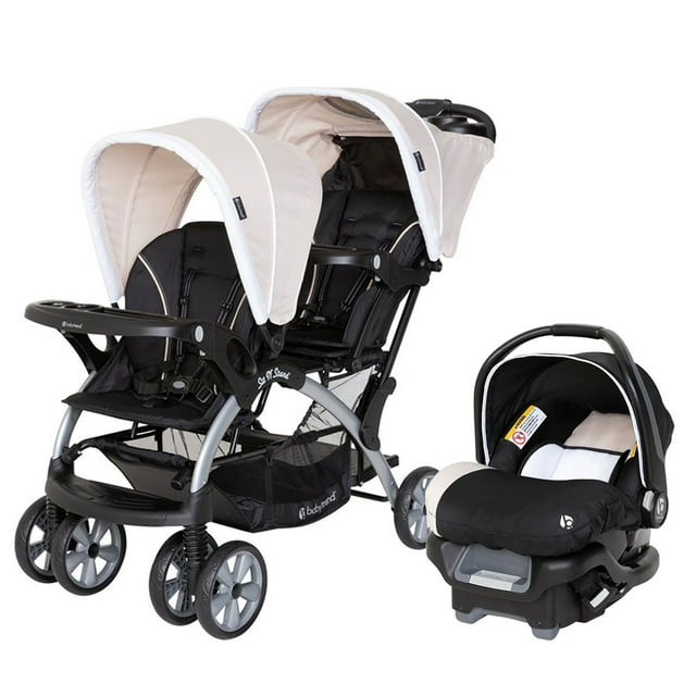 Baby Trend Sit N Stand Double Baby Stroller and Single Car Seat, Khaki Visit the Baby Trend Store