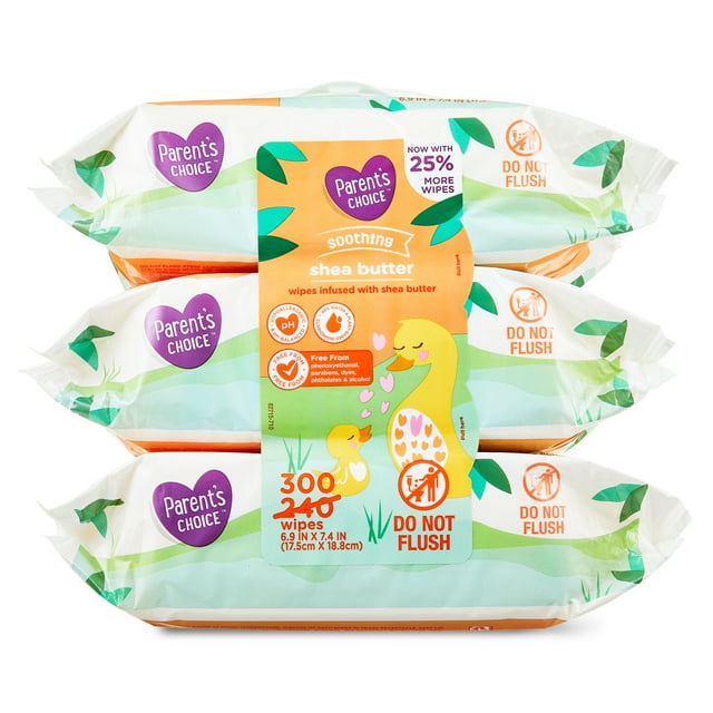 Parent's Choice Shea Butter Baby Wipes, 300 Count (Select for More Options) Parent's Choice