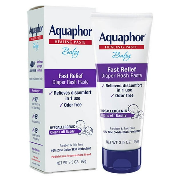 Aquaphor Baby Diaper Rash Paste, Maximum Strength 40% Zinc Oxide, Diaper Rash Cream, Diaper Rash Ointment, 3.5 oz Aquaphor