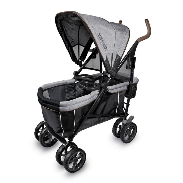 Summer 3Dlite Wagon Convenience Stroller – Lightweight Stroller Wagon for Infants and Toddlers, Black and Gray Tweed Summer Infant