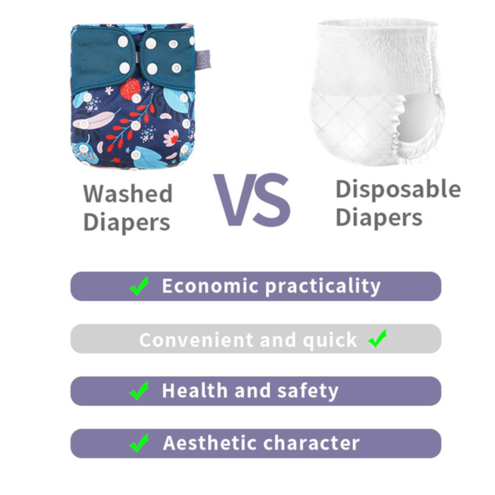 Gecheer 4pcs/pack Baby Cloth Diapers Washable Reusable Pocket Cloth Diaper Quick Dry Breathable Waterproof One Size Adjust Gecheer