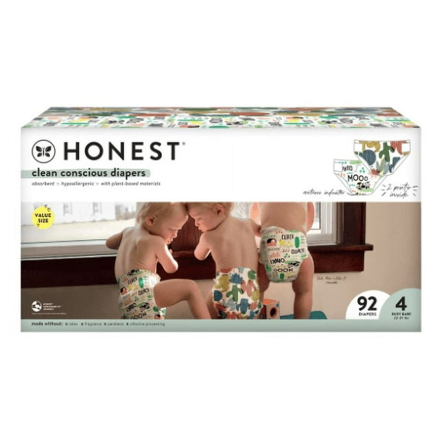 The Honest Company Clean Conscious Baby Diapers, Size 4, 92 ct The Honest Company