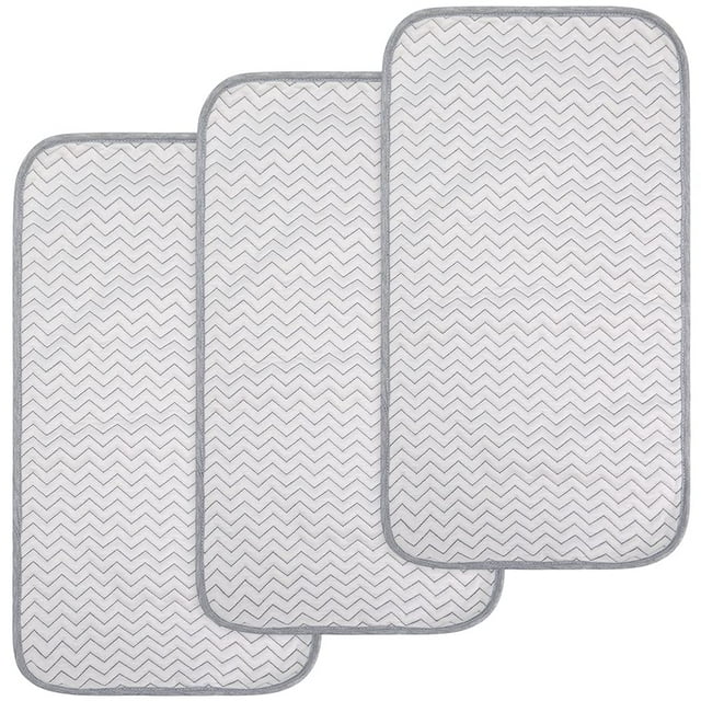 BlueSnail Ultra Soft and Absorbt Bamboo Quilted Waterproof Changing Pad Liner 3pk (Gray) BlueSnail