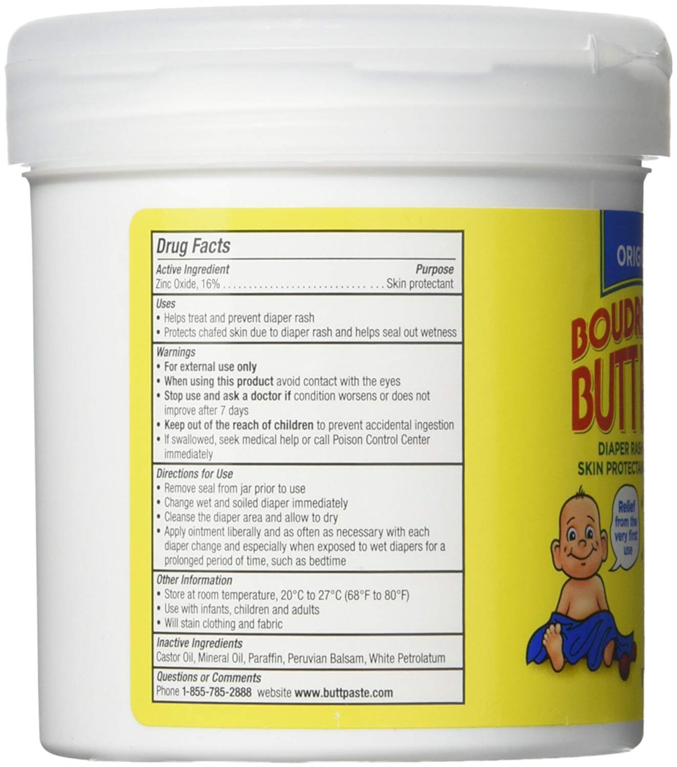 Boudreauxs Butt Paste Diaper Rash Ointment Skin Protectant Jar - 16 Oz, 2 Pack Visit the Boudreaux's Butt Paste Store