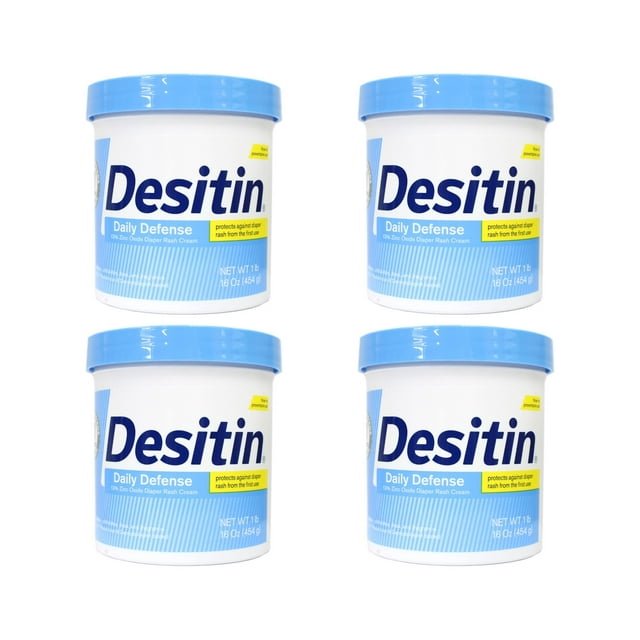 Desitin Rapid Relief Diaper Rash Remedy Fragrance-Free Cream, 16 oz, - 4 Pack Desitin